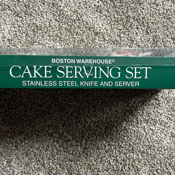 Holiday Santa and Christmas tree cake serving set. Stainless steel. - Picture 2 of 2